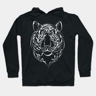 Continuous Line Tiger Portrait. 2022 New Year Symbol by Chinese Horoscope Hoodie